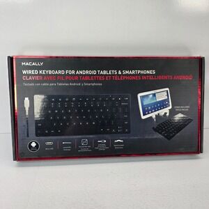 Macally WKEYAND Wired Keyboard for Android Tablets Smartphones Micro USB Black
